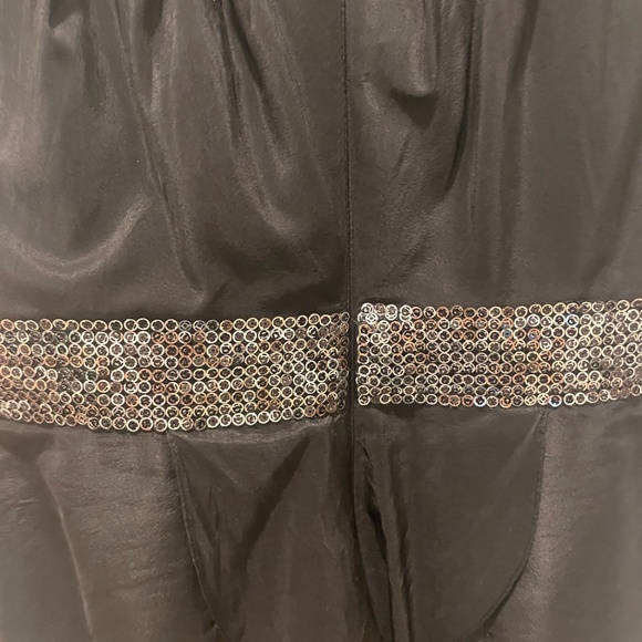 Carmen Marc Valvo Black Pleated Sequin Dress - Picture 9 of 10